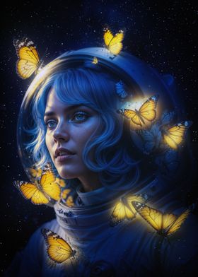 Astronaut and Butterflies