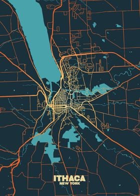 Ithaca, New York Map