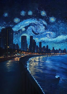 Cityscape Starry Night