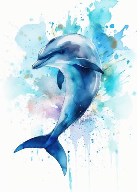 Watercolor Dolphin