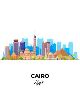 Cairo Skyline Illustration