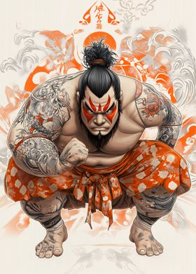 Japanese Tattooed Sumo Wrestler