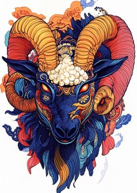 Ram Head Illustration