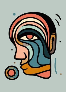 doodle Abstract Face Art