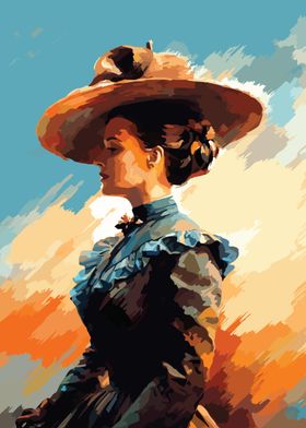 Woman in a Wide-Brimmed Hat