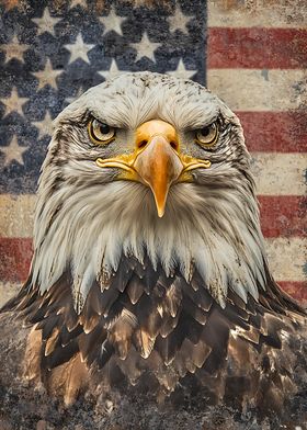 Bald Eagle with American Flag, Native America