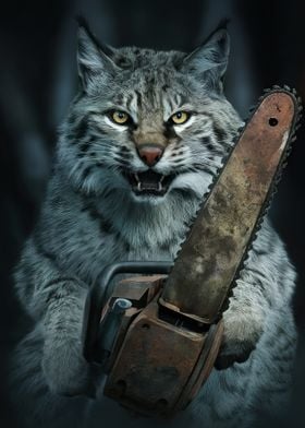 Bobcat with Chainsaw