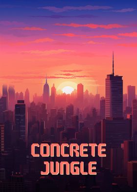 Concrete Jungle Sunset Cityscape