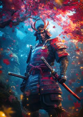 Samurai Warrior in Autumn