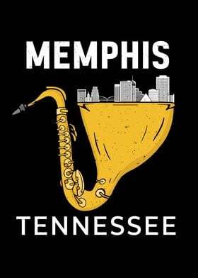 Memphis Skyline Souvenir Saxophone Jazz Music Tennessee