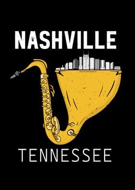 Nashville Tennessee Souvenir Saxophone Jazz Music City