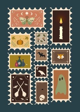 Halloween Postage Stamps