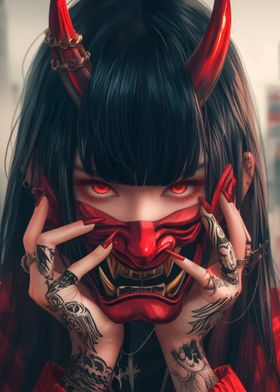 Demon Girl with Mask