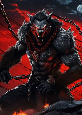 Werewolf with Red Eyes