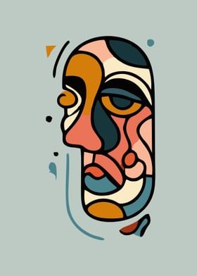 doodle Abstract Face Art