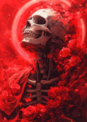 Skeleton with Roses