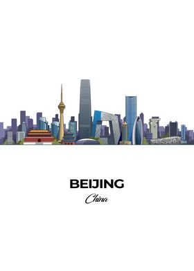 Beijing Skyline Illustration