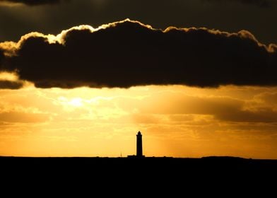 Lighthouse Sunset Silhouette