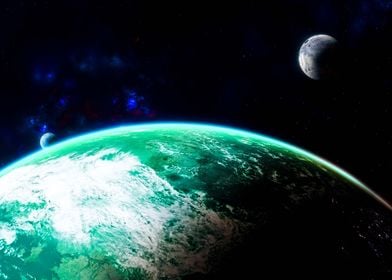 Green Planet in Space