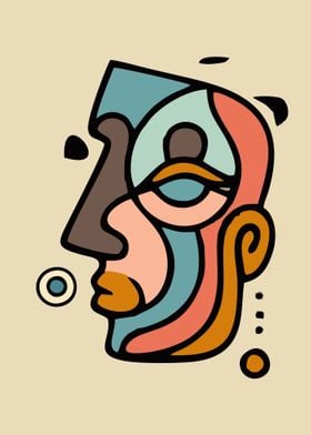 doodle Abstract Face Art