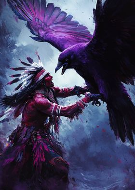 Native American and Raven