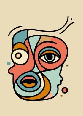 doodle Abstract Face Art