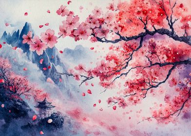 Cherry Blossom Landscape