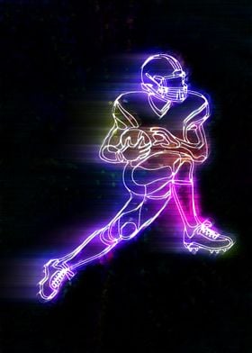 Neon amrican Football Player