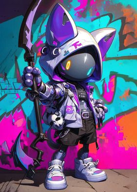 Cyberpunk Cat Character