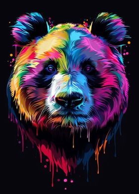 Colorful Panda Portrait