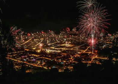 Cityscape Fireworks