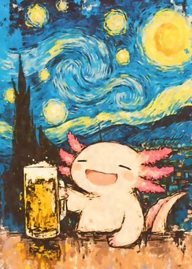 Axolotl Beer Starry Night