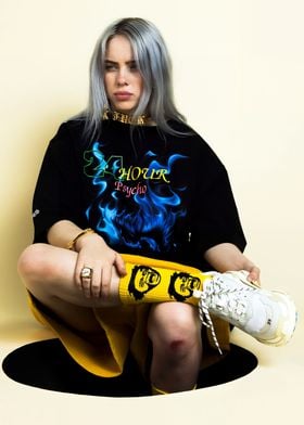 Billie Eilish in Black T-Shirt