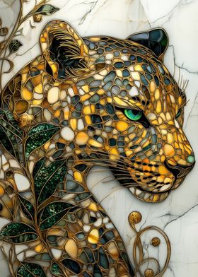 Leopard Mosaic Art