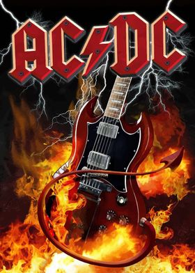 AC/DC Guitar Flames