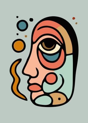 doodle Abstract Face Art