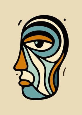 doodle Abstract Face Art