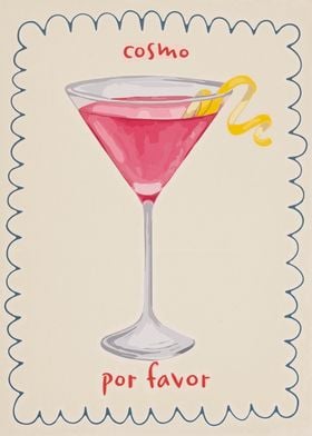 Cosmo Cocktail Illustration