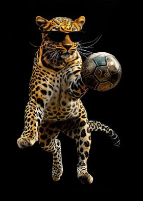 Leopard with Soccer Ball