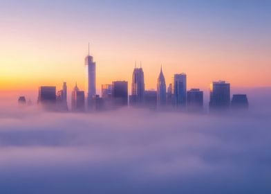 NYC Skyline in Fog