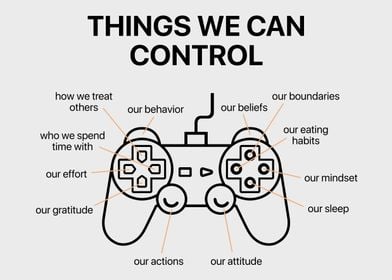 Gaming Room Control Your Life Minimalistic Inspirational Motivational Quote