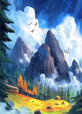 Mountain Landscape Painting