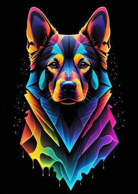 Geometric German Shepherd