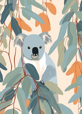 Koala in Eucalyptus Tree