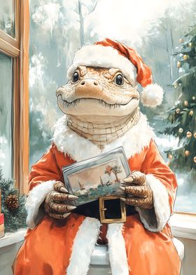 Alligator Santa Claus