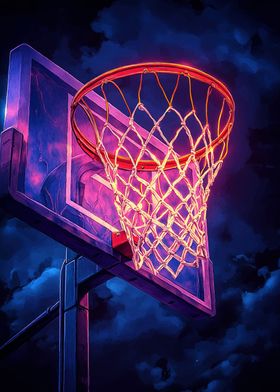 Neon Basketball Hoop