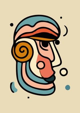 doodle Abstract Face Art