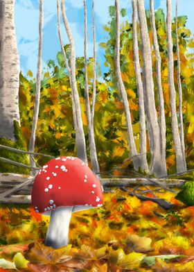 Autumn Forest Mushroom