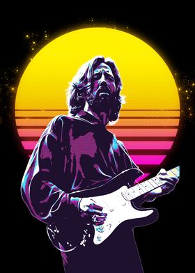 eric clapton 80s Retro Art