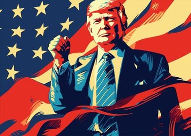 Trump American Flag Poster